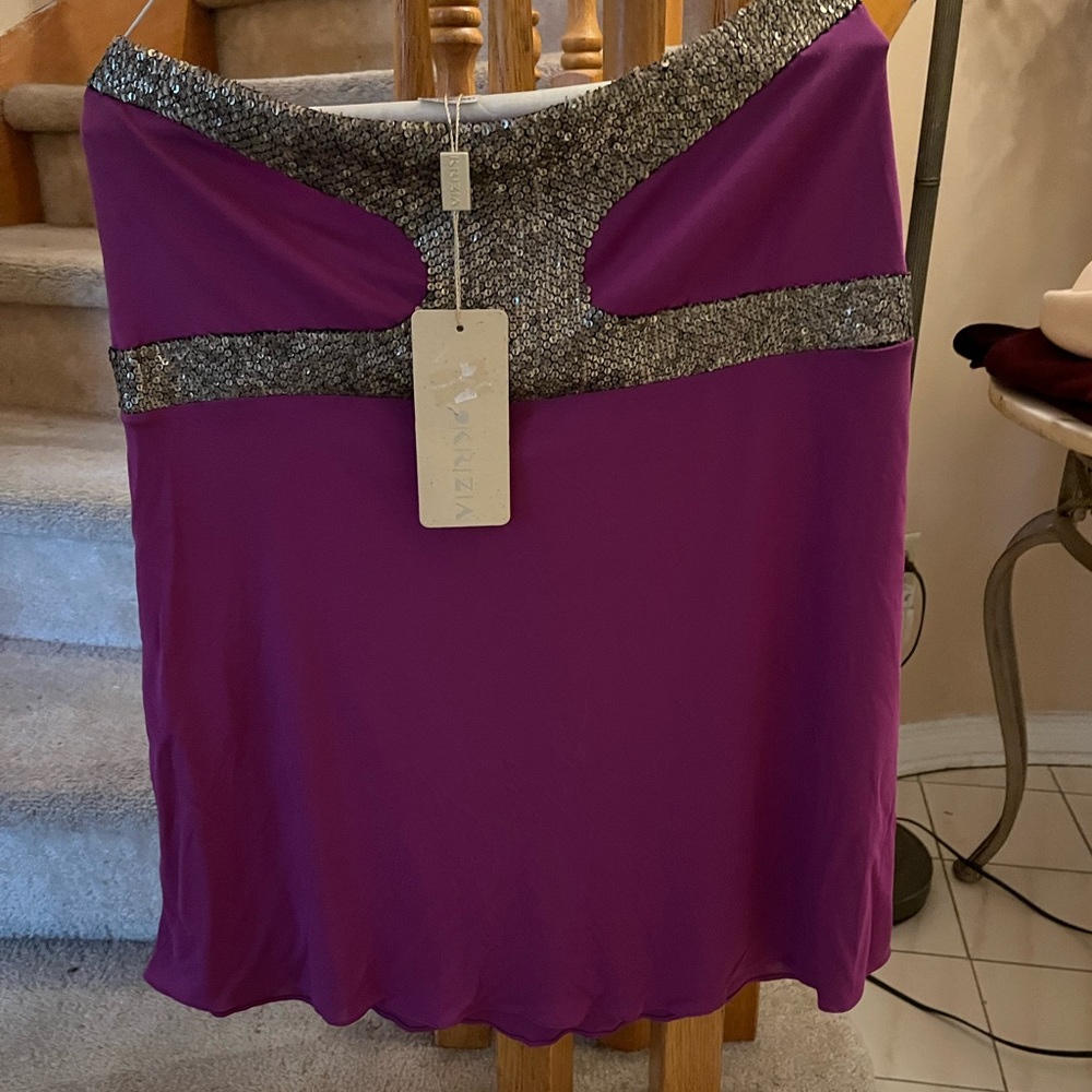 NWT KRIZIA jersey and sequin skirt in fushia color